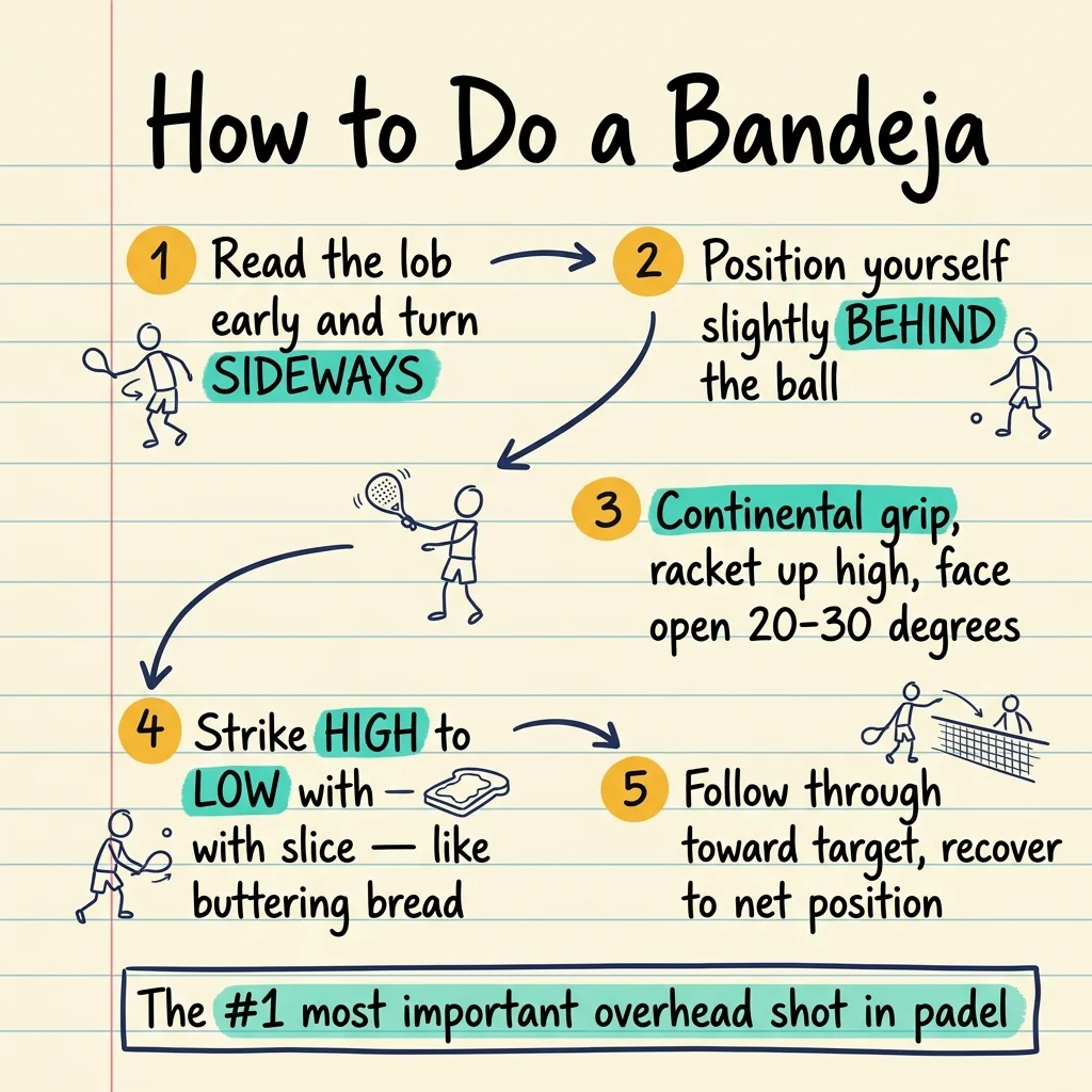 Resumen en notas manuscritas de la técnica de bandeja paso a paso