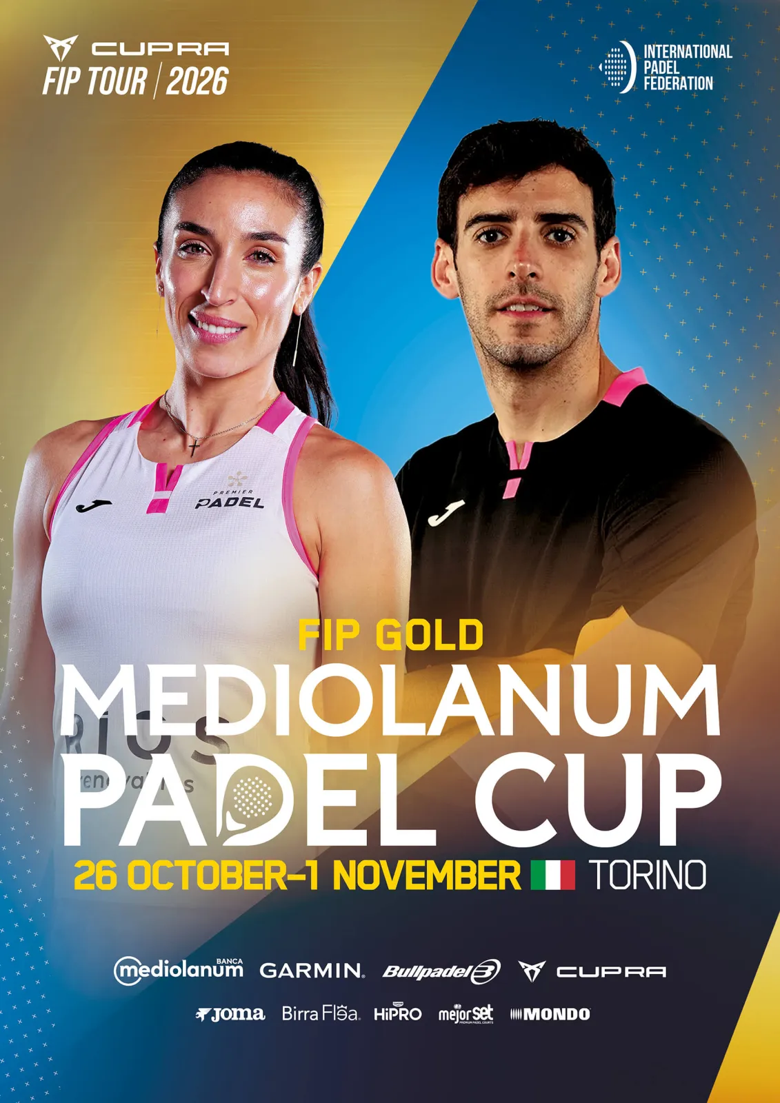 Official poster for FIP Gold Mediolanum Padel Cup Torino