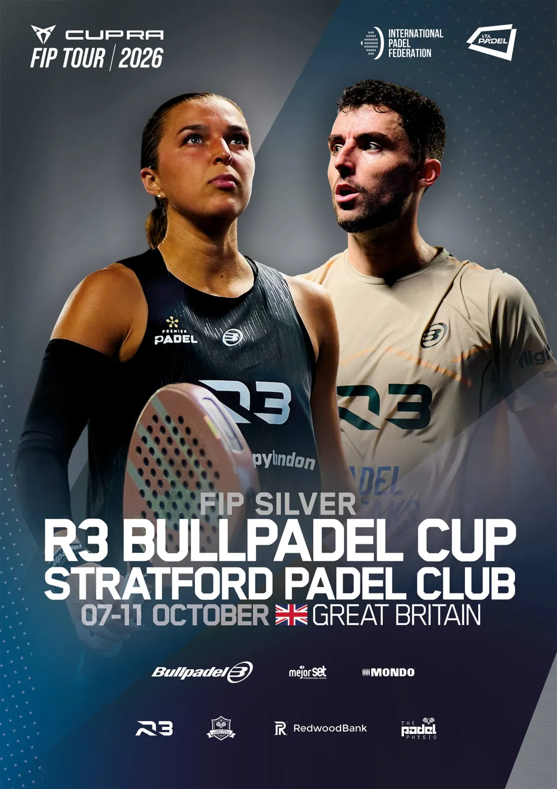 Official poster for FIP Silver R3 Bullpadel Cup Stratford