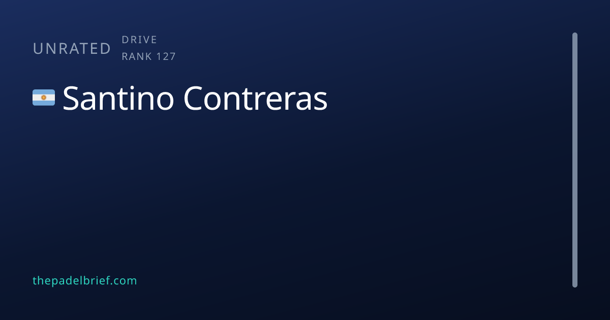 Santino Contreras — Padel Profile, Ranking & Results | The Padel Brief